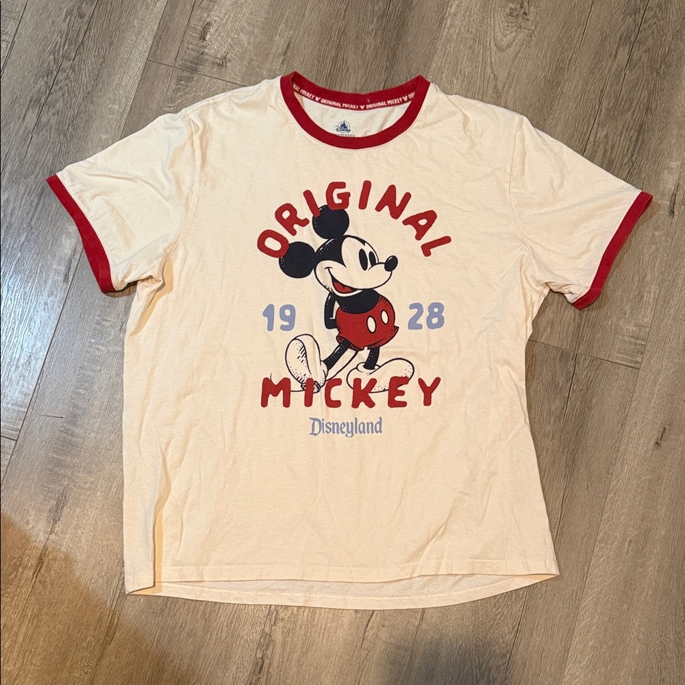 Disney Cream and Red Mickey Mouse Tee